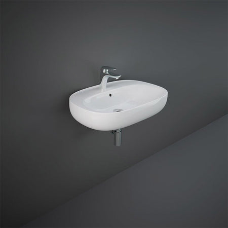 RAK Ceramics Illusion Wall Hung Basin with 1 Tap Hole (4 sizes, Alpine White) - Brand New Bathrooms