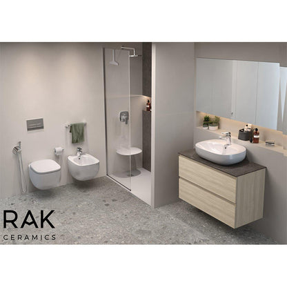 RAK Ceramics Illusion Wall Hung Basin with 1 Tap Hole (4 sizes, Alpine White) - Brand New Bathrooms