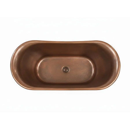 Coppersmith Creations Straight Base Copper Bathtub (1 size, Hammered Antique Finish Interior & Blue Green Patina Exterior Finish) - Brand New Bathrooms