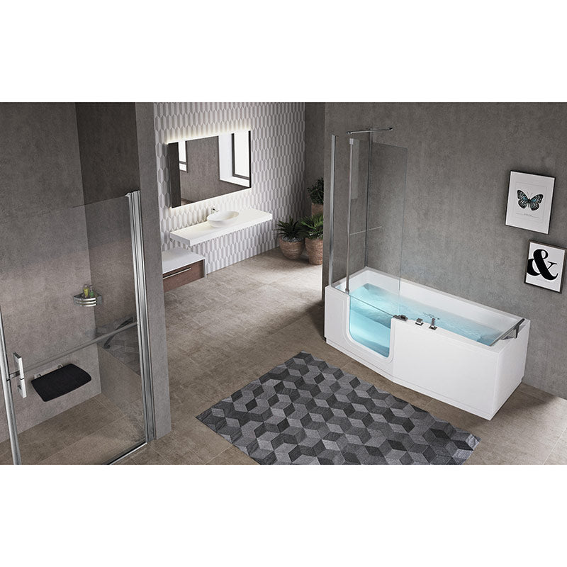 Mantaleda Novellini Iris Walk-In Shower Bathtub (Complete Set) (3 sizes, 2 styles, White) - Brand New Bathrooms
