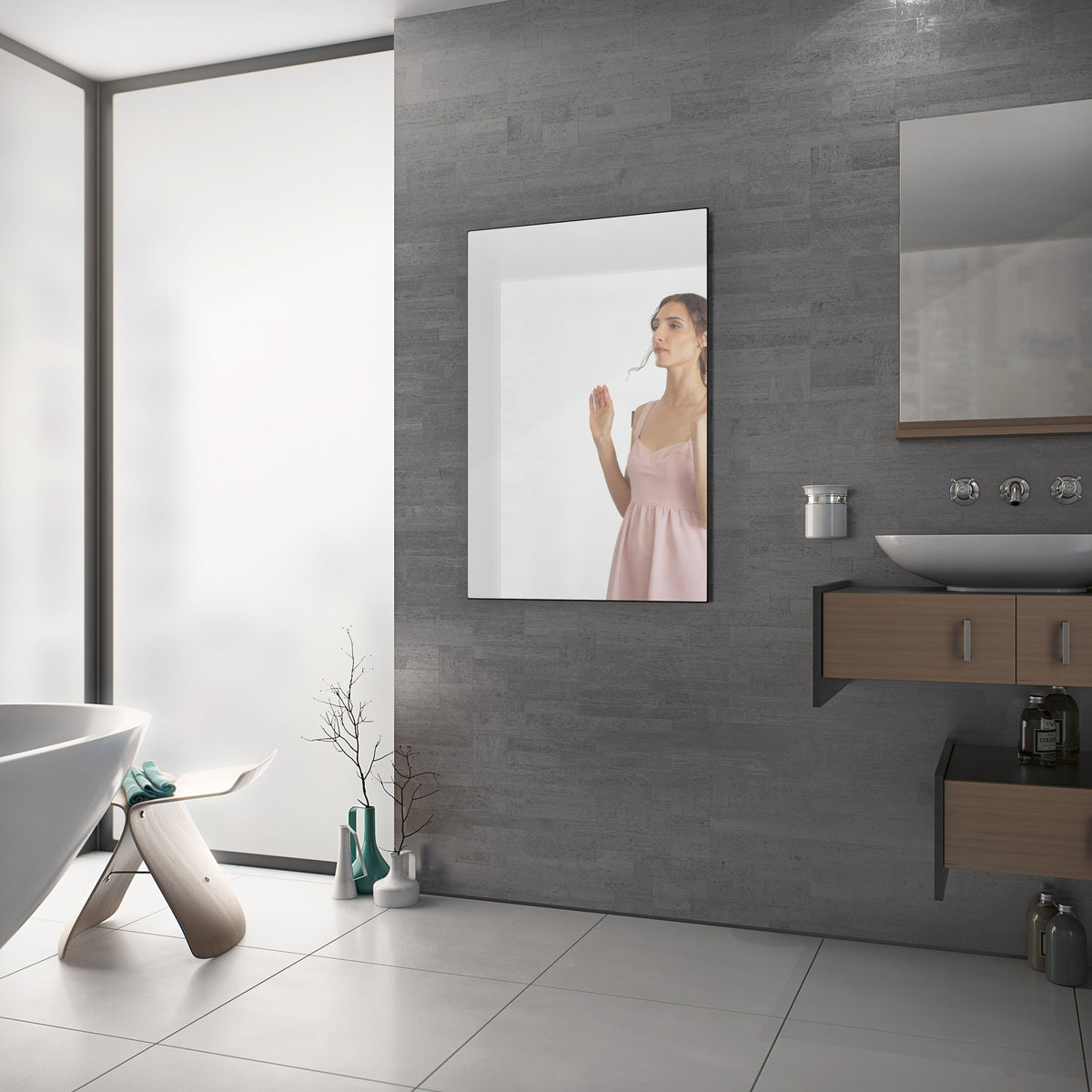 Eucotherm White, Black & Mirror Glass Infrared Radiator (3 colours, 3 sizes) - Brand New Bathrooms