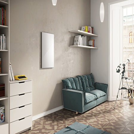Eucotherm White, Black & Mirror Glass Infrared Radiator (3 colours, 3 sizes) - Brand New Bathrooms