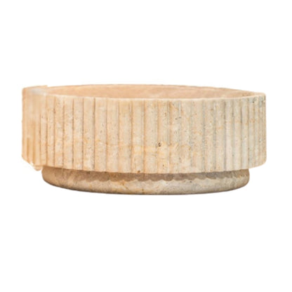 Loutro Lavabo Irini Round Stone Marble Basin (1 size, Beige) - Brand New Bathrooms