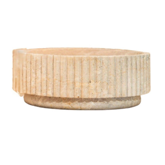 Loutro Lavabo Irini Round Stone Marble Basin (1 size, Beige) - Brand New Bathrooms