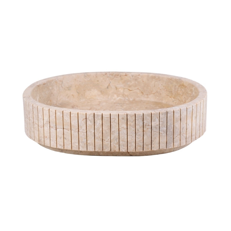 Loutro Lavabo Irini Oval Stone Marble Basin (1 size, Beige) - Brand New Bathrooms
