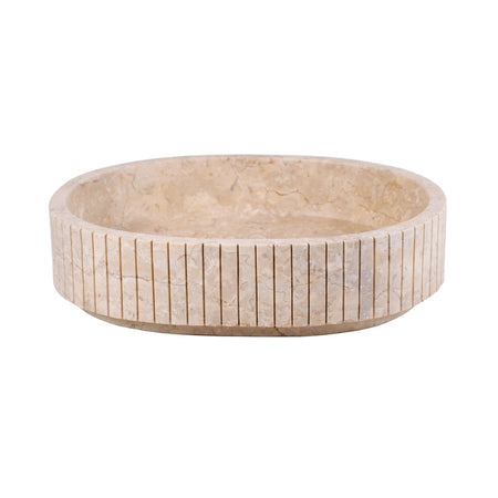 Loutro Lavabo Irini Oval Stone Marble Basin (1 size, Beige) - Brand New Bathrooms