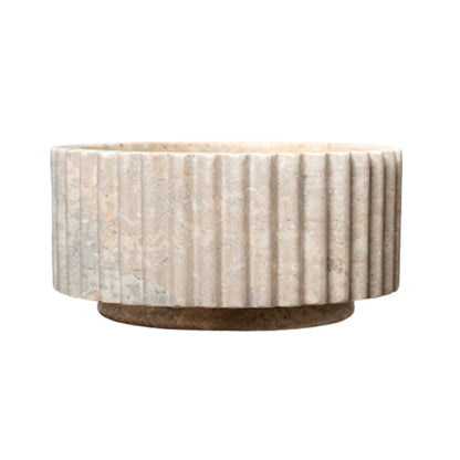 Loutro Lavabo Irini Mini Round Stone Marble Basin (1 size, Beige) - Brand New Bathrooms