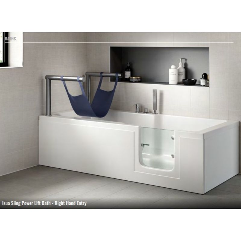 Mantaleda Isua Sling Seat Lift Bath (2 sizes, 2 styles, White) - Brand New Bathrooms
