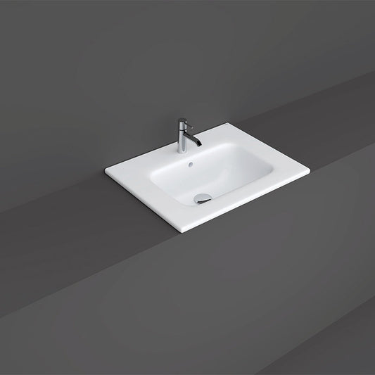 RAK Ceramics Joy In-Counter Top Basin (5 sizes, 2 styles, White) - Brand New Bathrooms