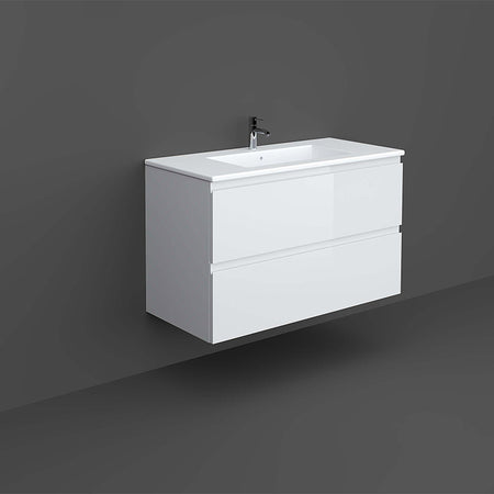 RAK Ceramics Joy 1000mm Wall Hung Vanity Unit (1 size, 5 colours) - Brand New Bathrooms
