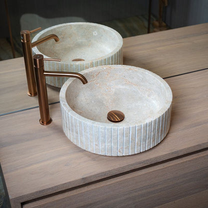 Loutro Lavabo Jayda Stone Marble Basin (1 size, Beige) - Brand New Bathrooms
