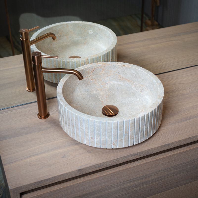 Loutro Lavabo Jayda Stone Marble Basin (1 size, Beige) - Brand New Bathrooms