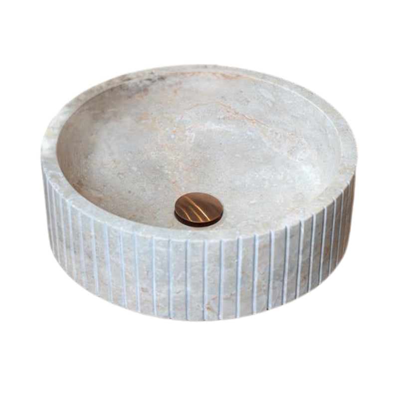 Loutro Lavabo Jayda Stone Marble Basin (1 size, Beige) - Brand New Bathrooms