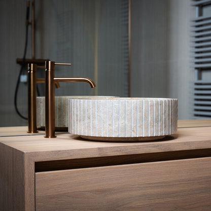 Loutro Lavabo Jayda Stone Marble Basin (1 size, Beige) - Brand New Bathrooms