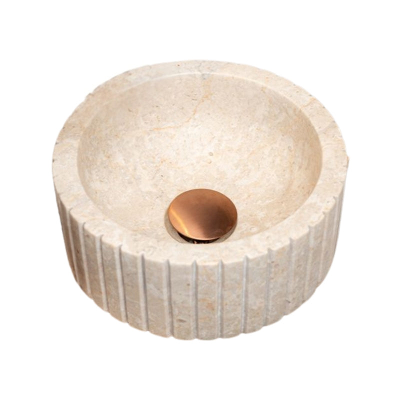 Loutro Lavabo Jayda Mini Stone Marble Basin (1 size, Beige) - Brand New Bathrooms