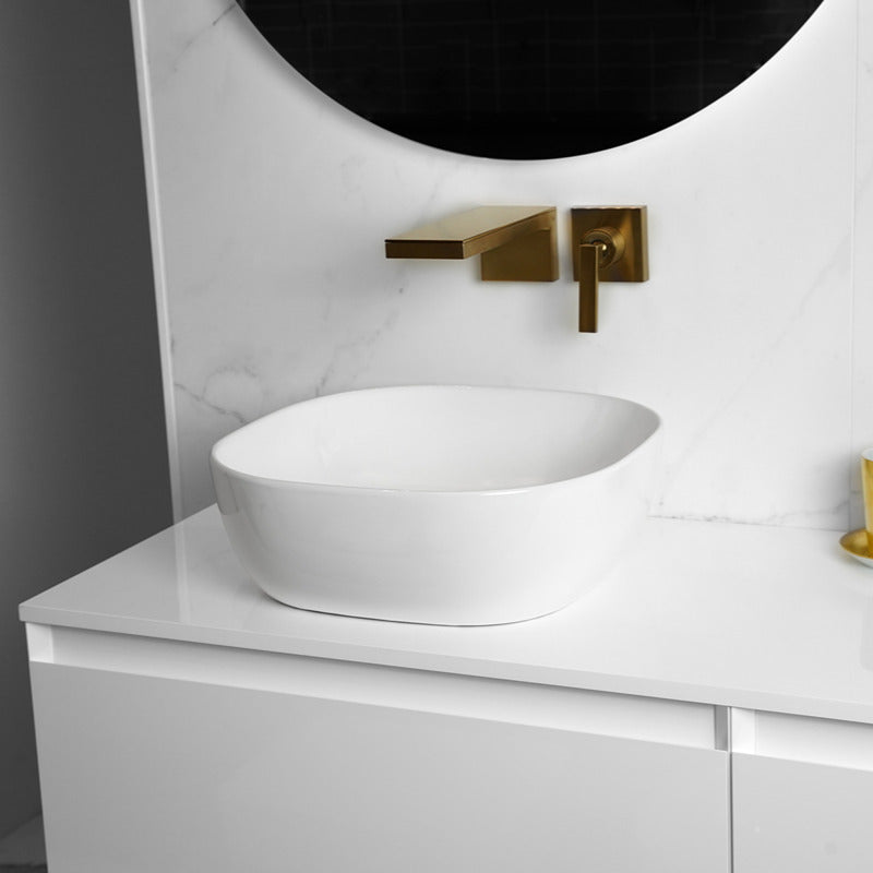 Loutro Lavabo Jenny Square Ceramic Basin (1 size, 2 colours) - Brand New Bathrooms