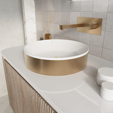 Scudo Koko Fluted Counter Top Basin (1 size, 4 colours) - Brand New Bathrooms