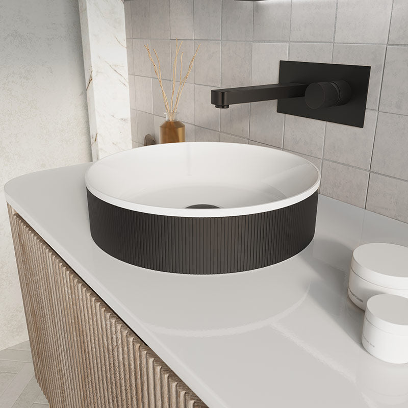 Scudo Koko Fluted Counter Top Basin (1 size, 4 colours) - Brand New Bathrooms