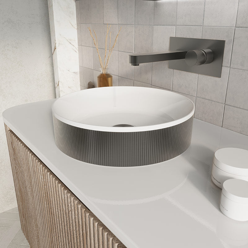 Scudo Koko Fluted Counter Top Basin (1 size, 4 colours) - Brand New Bathrooms
