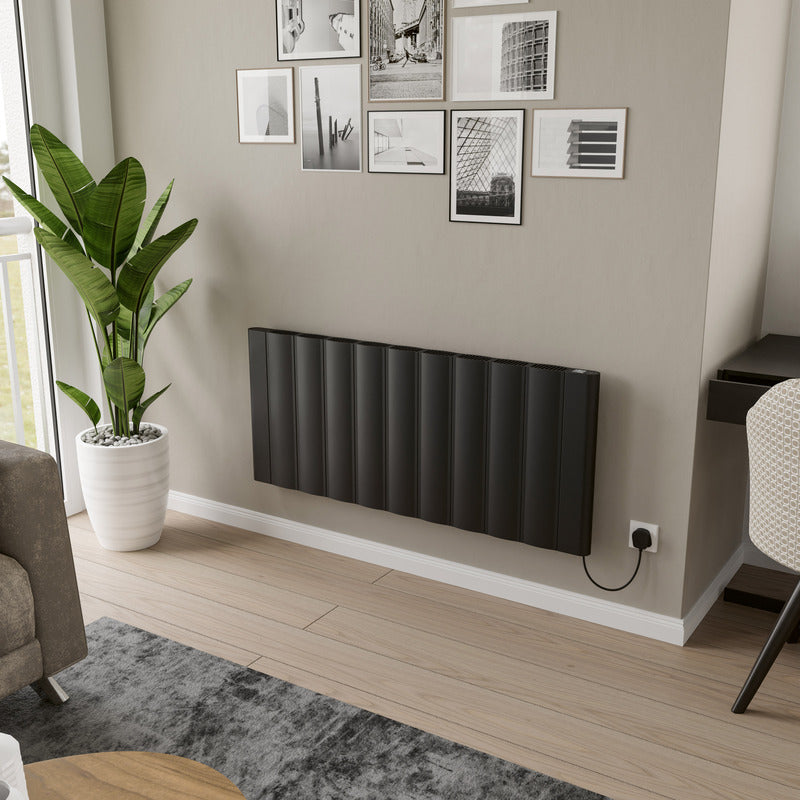 Eucotherm Kairo Electric Horizontal Flat Panel Electric Radiators with Smart Control (2 colours, 2 sizes) - Brand New Bathrooms