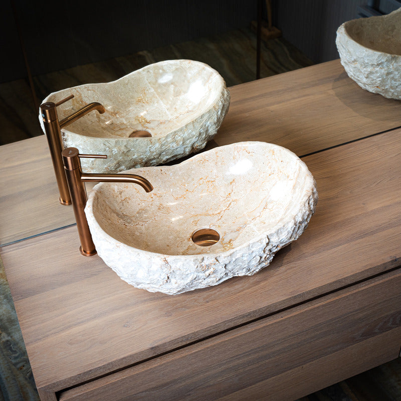 Loutro Lavabo Kev-S Stone Marble Basin (1 size, Beige) - Brand New Bathrooms
