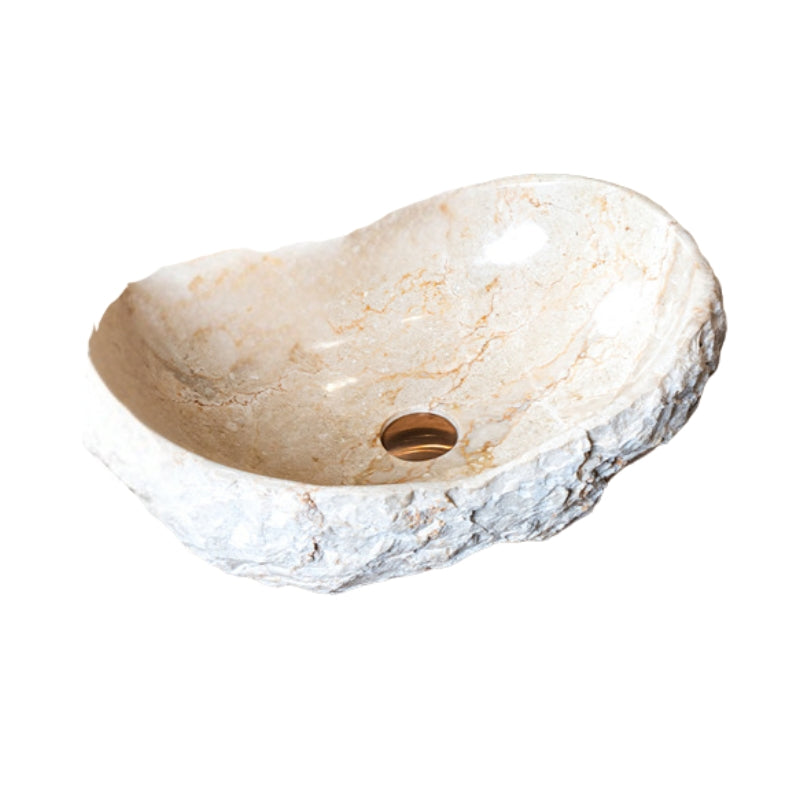 Loutro Lavabo Kev-S Stone Marble Basin (1 size, Beige) - Brand New Bathrooms