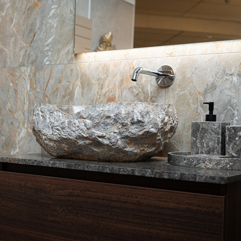 Loutro Lavabo Kev-T Stone Marble Basin (1 size, Taupe) - Brand New Bathrooms