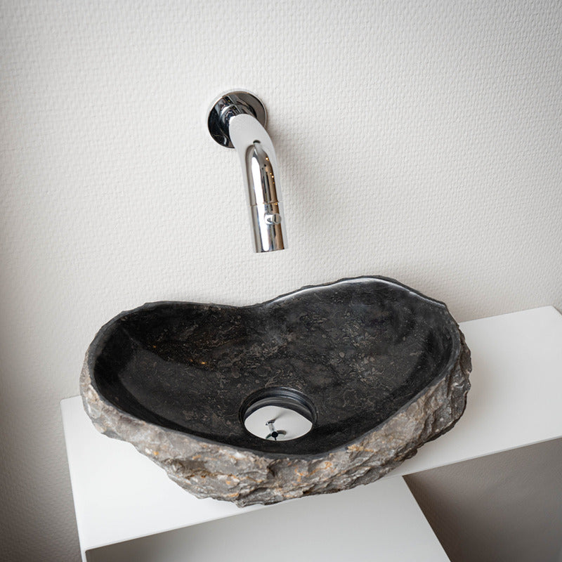 Loutro Lavabo Kev Mini-B Stone Marble Basin (1 size, Anthracite) - Brand New Bathrooms