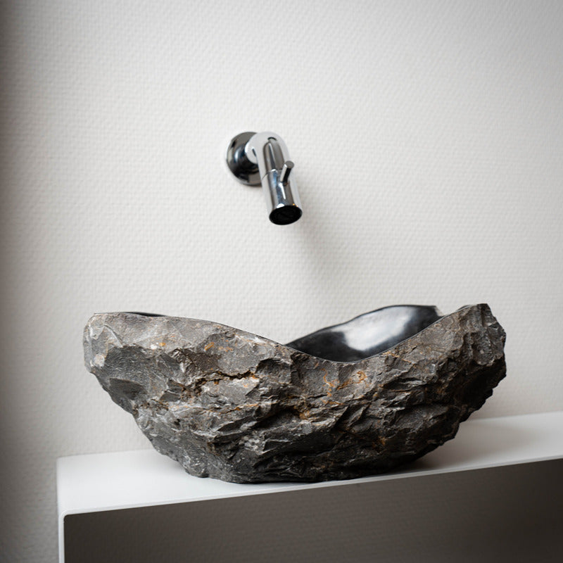 Loutro Lavabo Kev Mini-B Stone Marble Basin (1 size, Anthracite) - Brand New Bathrooms