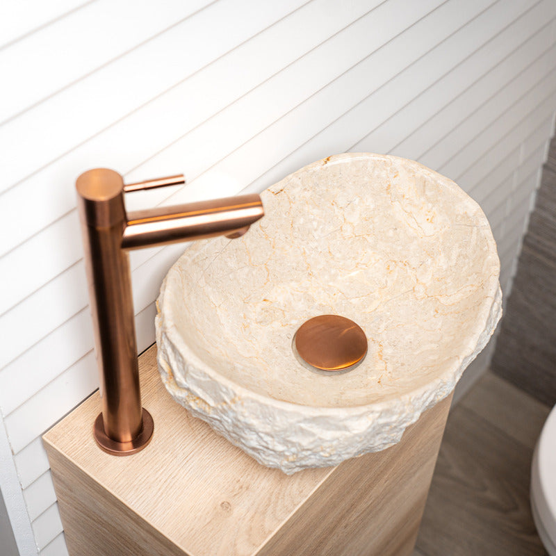 Loutro Lavabo Kev Mini-S Stone Marble Basin (1 size, Beige) - Brand New Bathrooms
