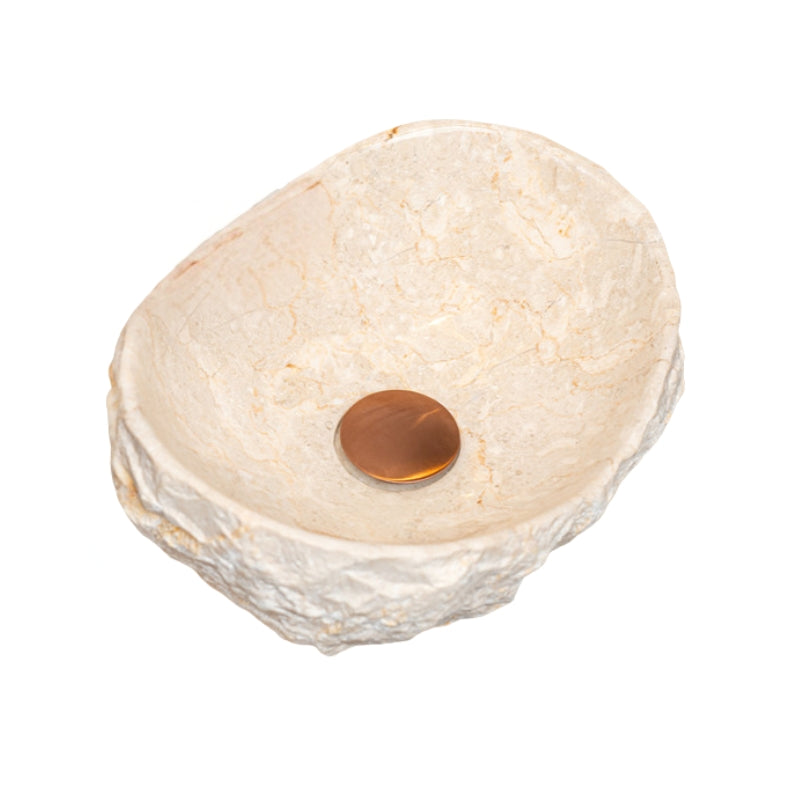 Loutro Lavabo Kev Mini-S Stone Marble Basin (1 size, Beige) - Brand New Bathrooms