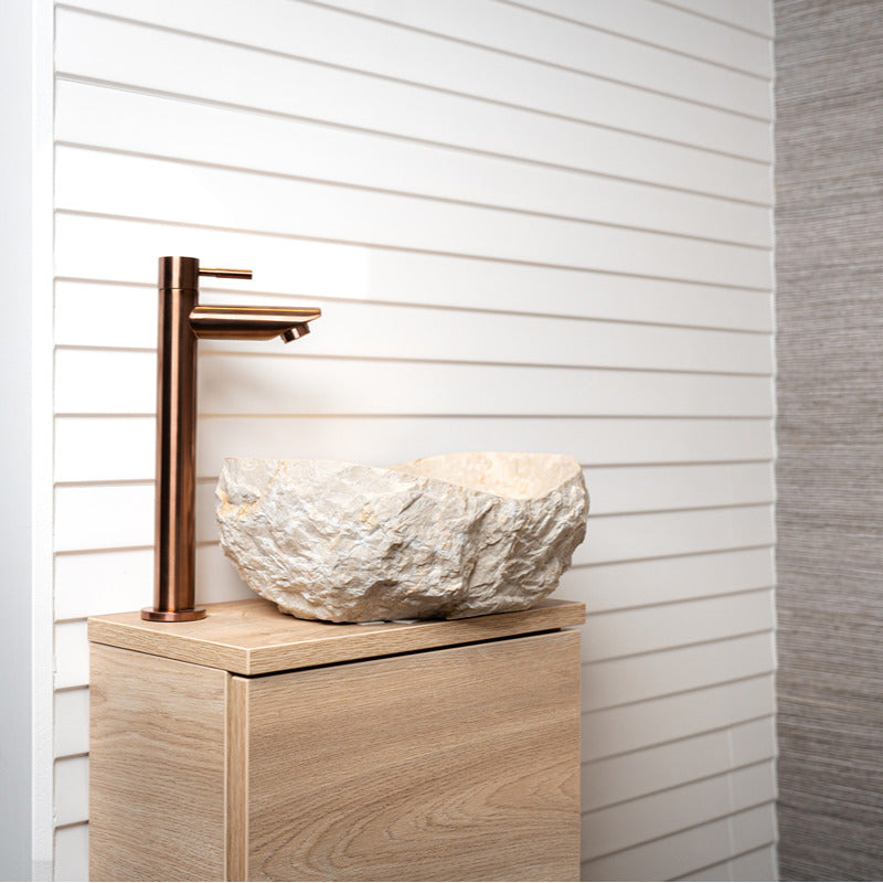 Loutro Lavabo Kev Mini-S Stone Marble Basin (1 size, Beige) - Brand New Bathrooms