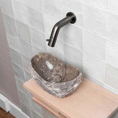 Loutro Lavabo Kev Mini-T Stone Marble Basin (1 size, Beige) - Brand New Bathrooms