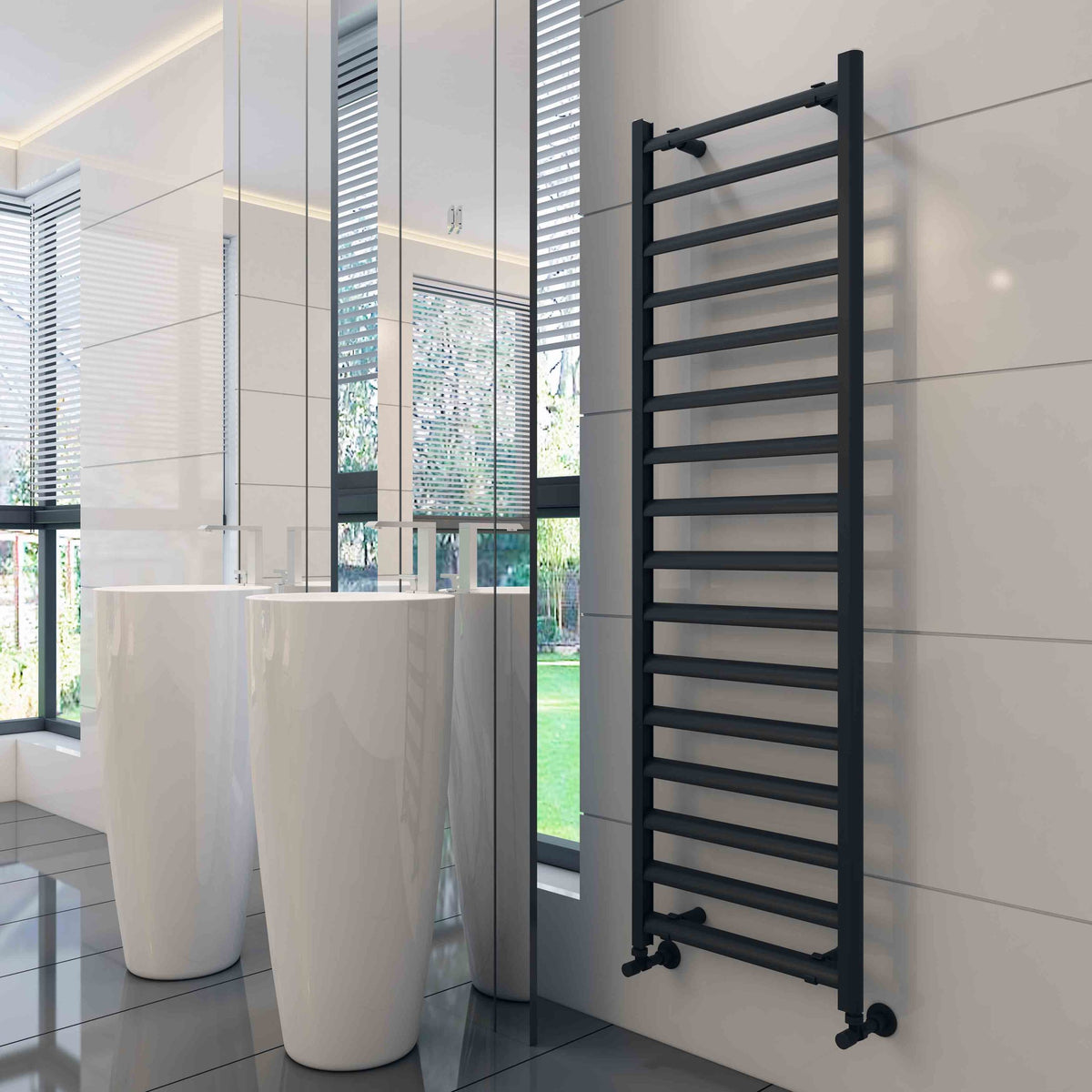 Carisa Lara L Aluminium Towel Radiator - Brand New Bathrooms