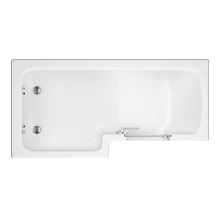 Mantaleda Larimar L-Shaped Shower Bathtub & Bath Screen (1 size, 2 styles, White) - Brand New Bathrooms