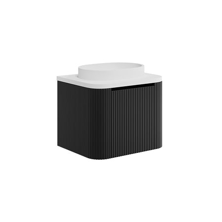Scudo Linea Curve Fluted 600mm Wall Mounted Basin Unit (1 size, 3 colours) - Brand New Bathrooms