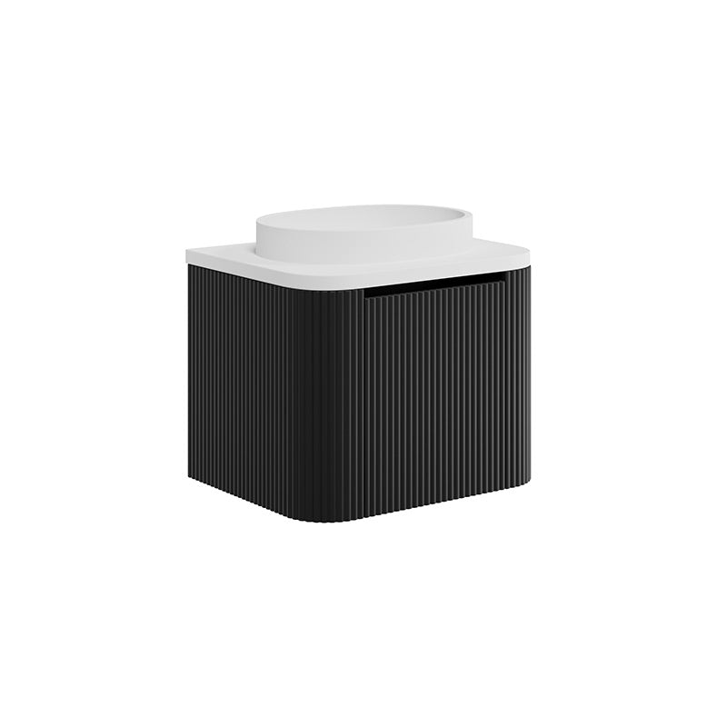 Scudo Linea Curve Fluted 600mm Wall Mounted Basin Unit (1 size, 3 colours) - Brand New Bathrooms