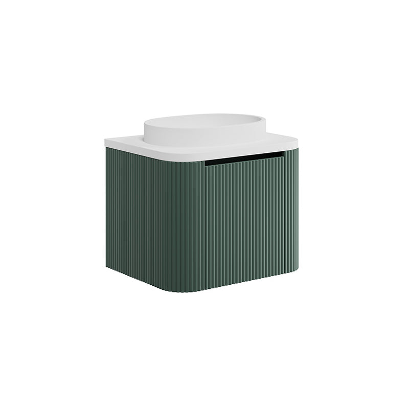Scudo Linea Curve Fluted 600mm Wall Mounted Basin Unit (1 size, 3 colours) - Brand New Bathrooms