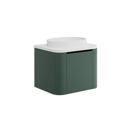 Scudo Linea Curve Fluted 600mm Wall Mounted Basin Unit (1 size, 3 colours) - Brand New Bathrooms