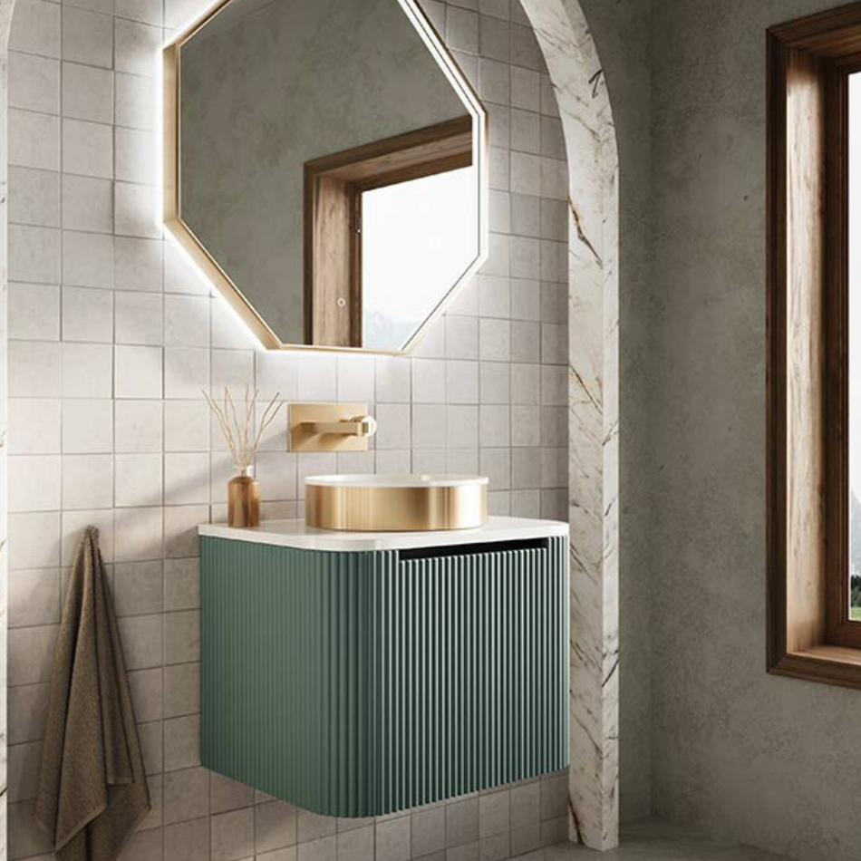 Scudo Linea Curve Stone Resin Countertop (2 sizes, Matt White)