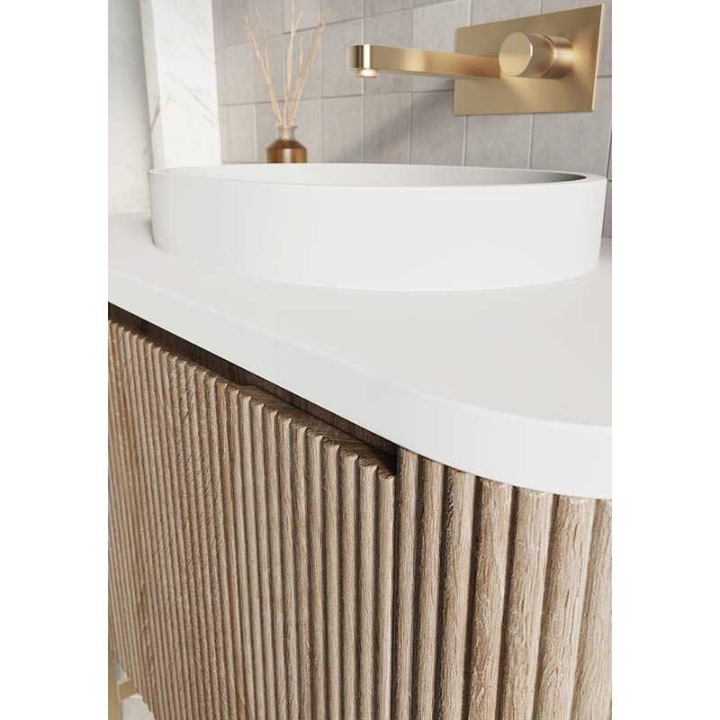 Scudo Linea Curve Stone Resin Oval Basin (2 sizes, Matt White) - Brand New Bathrooms