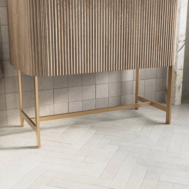 Scudo Linea Curve Basin Unit Frame (2 sizes, Brushed Brass) - Brand New Bathrooms