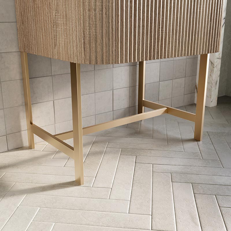 Scudo Linea Curve Basin Unit Frame (2 sizes, Brushed Brass) - Brand New Bathrooms