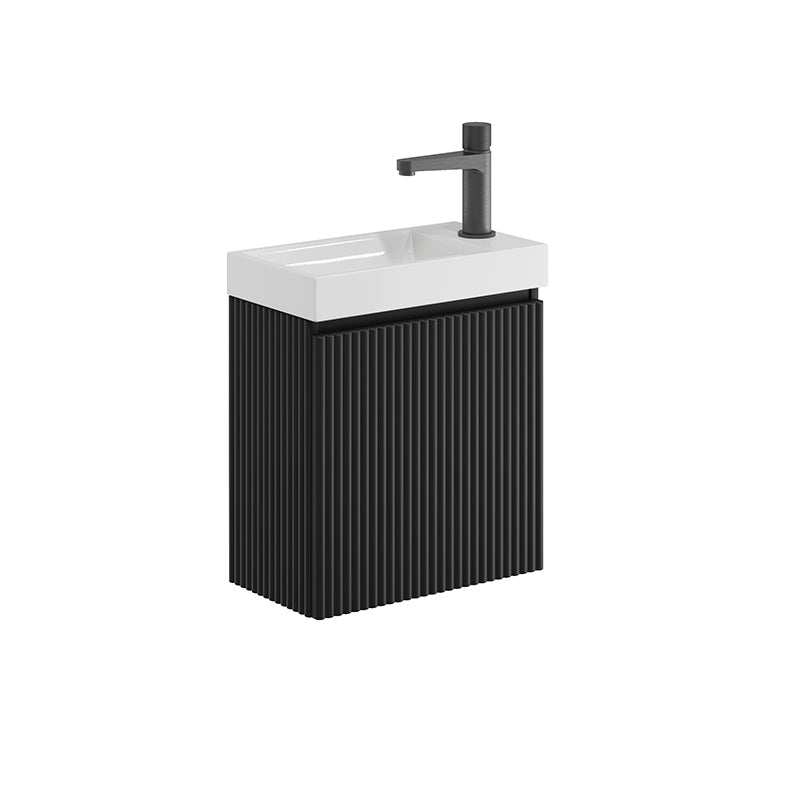 Scudo Linea Fluted Wall Hung 400mm Cloakroom Unit (1 size, 3 colours) - Brand New Bathrooms