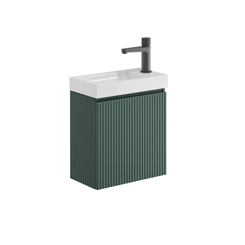Scudo Linea Fluted Wall Hung 400mm Cloakroom Unit (1 size, 3 colours) - Brand New Bathrooms