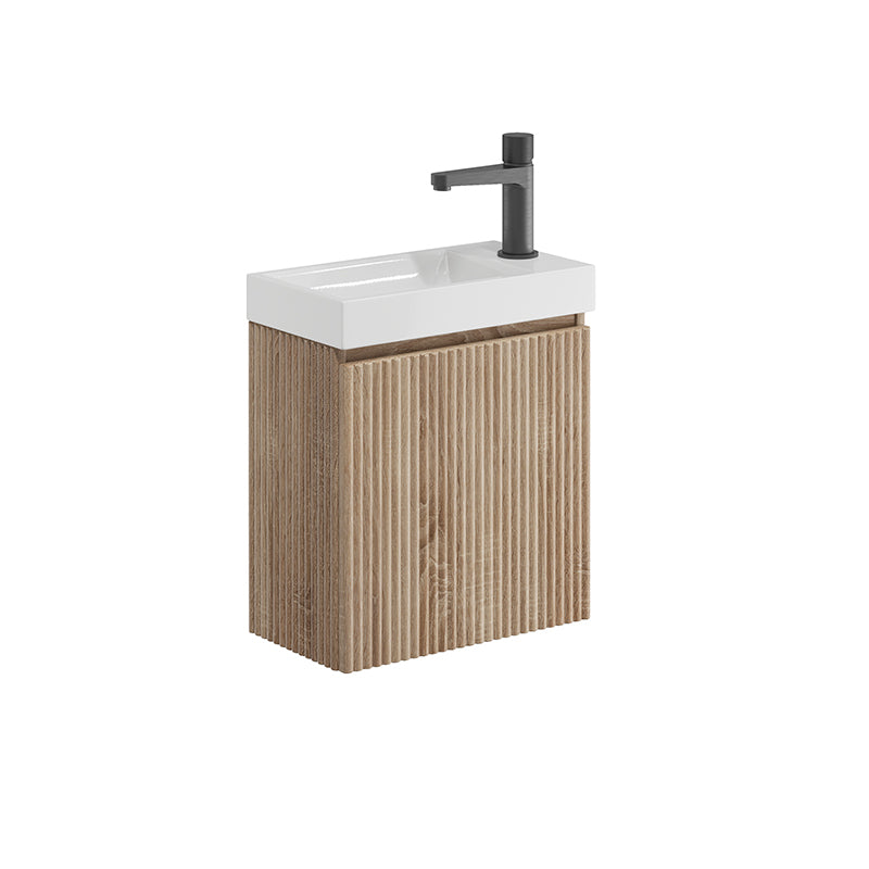 Scudo Linea Fluted Wall Hung 400mm Cloakroom Unit (1 size, 3 colours) - Brand New Bathrooms