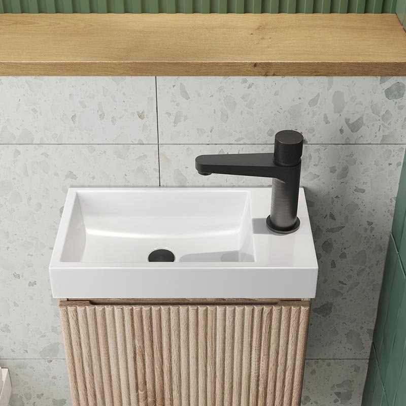 Scudo Linea Cloakroom Polymarble Basin (Matt White) - Brand New Bathrooms