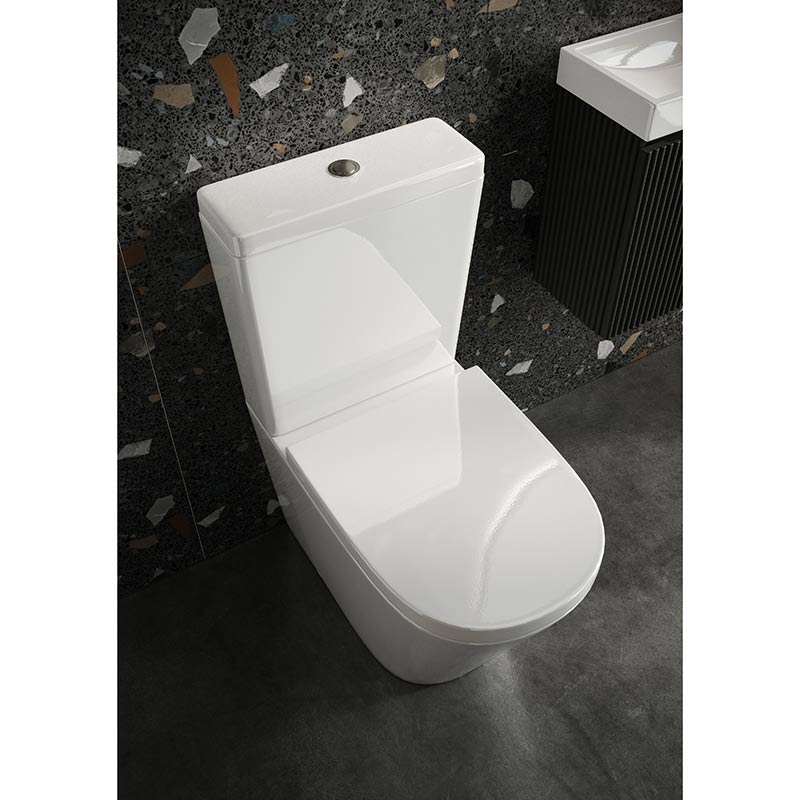 Scudo Linea Rimless Back to Wall Toilet Pan & Seat (White) - Brand New Bathrooms