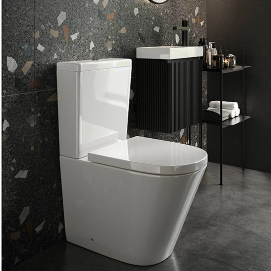 Scudo Linea Rimless Back to Wall Toilet Pan & Seat (White) PAN & SEAT ONLY