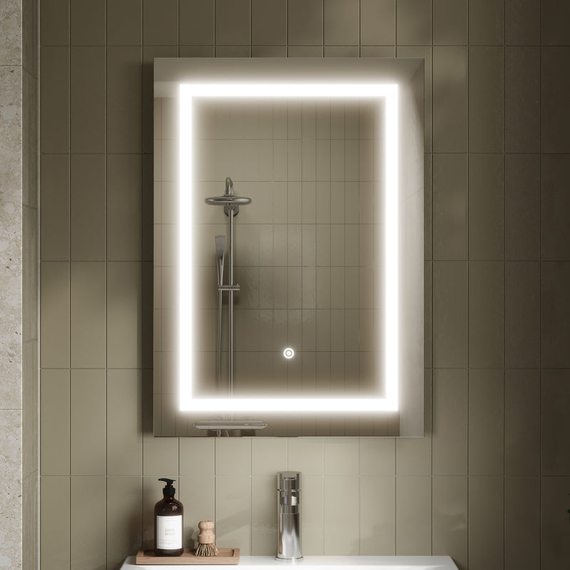 Nuie Sculptor 700mm x 500mm Touch Sensor Mirror (Silver) - Brand New Bathrooms